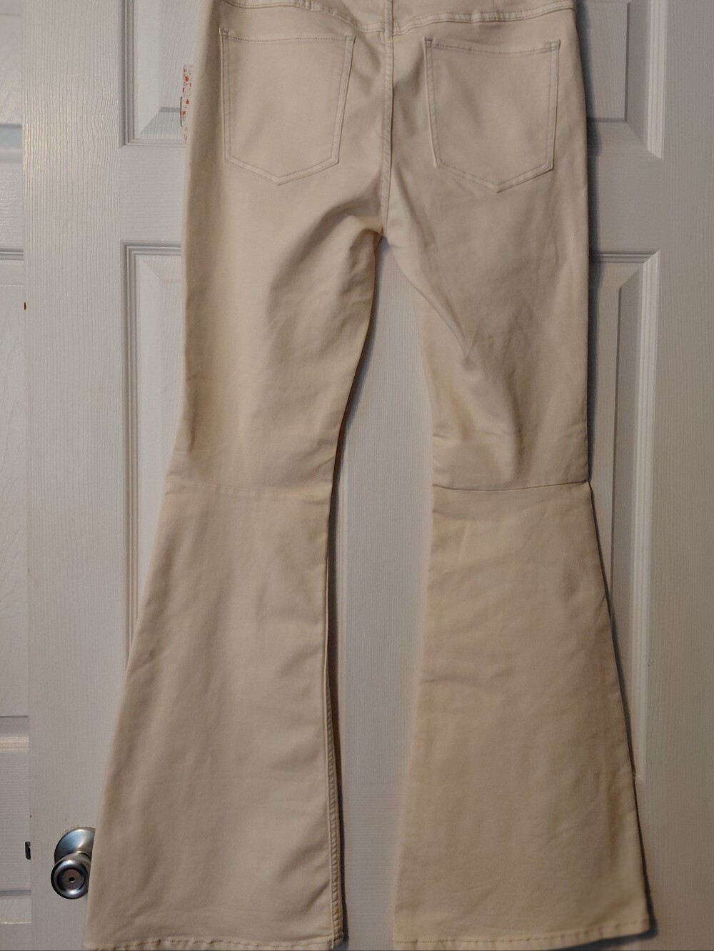 Free People Penny Pull On Bell Bottom Flare Pants Worn White NWT Size 30 - Picture 3 of 10